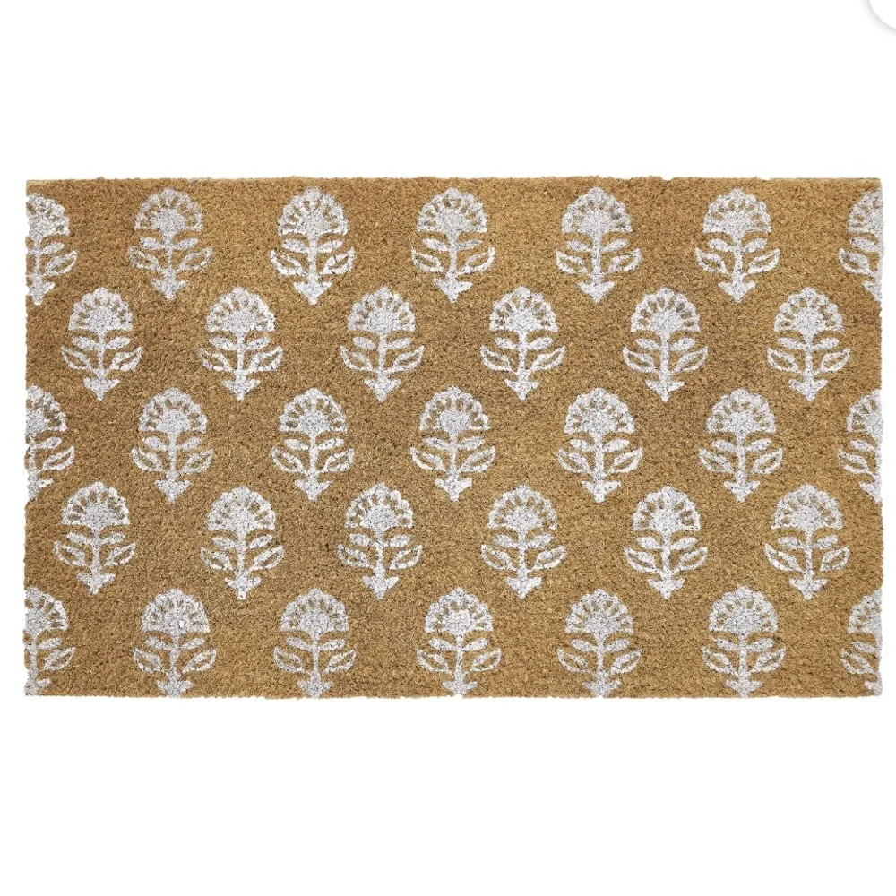 My Texas House Multi Block Floral Outdoor Coir Mat, 28”x30”